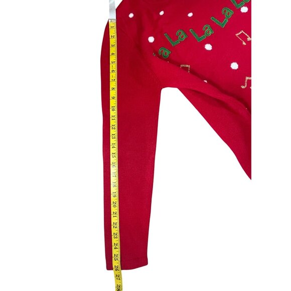 Holiday Time Women's Red Christmas Sweater Reindeer Singing Size XL - Picture 14 of 15